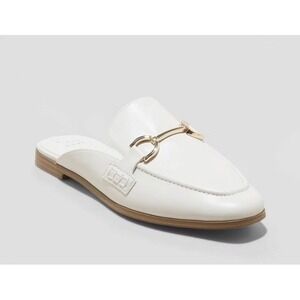 A New Day Women's Sandy Bone Mule Flats Size 8.5 with Memory Foam Insole